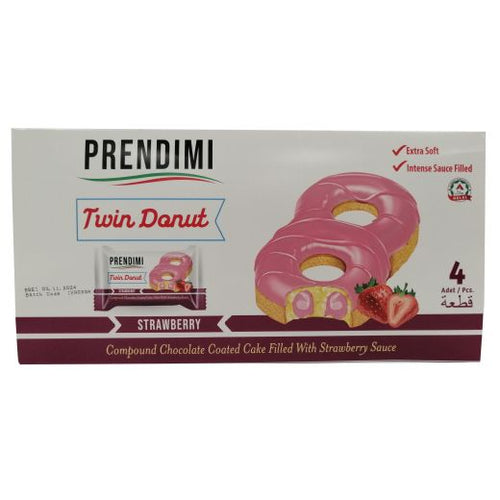 [43337] Twin Cocao Donut Strawberry Coated 24 x 160g Prendimi