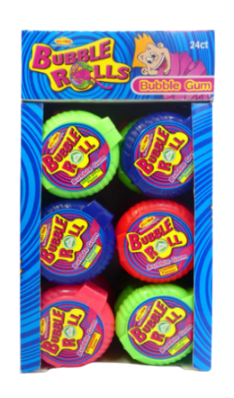 [23408] Bubble Rolls Gum (Mini) Jellyman 24 x 16g Contains e120