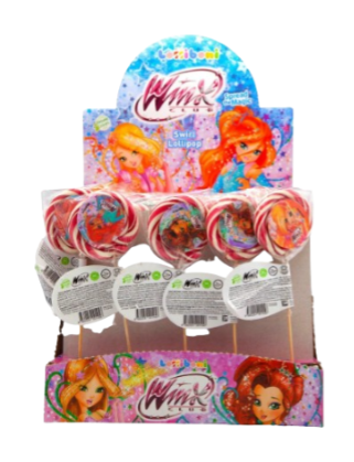 [11453] Winx Swirl Lollipop 50pcs x 30g JM Lollibon