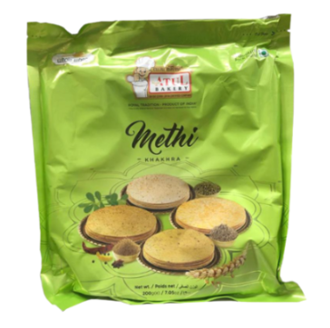 [KMETH200] OUT OF DATE Methi Khakhra - 200g - Atul Bakery (30 x 200g) (45p each)