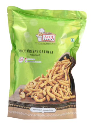 [SSGA400] OUT OF DATE APRIL 2024 Spicy Cripsy Gathiya - 400g - Atul Bakery (20 x 400g) (75p each)