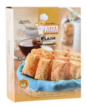 [NO SKU] Plain Khari 24 x 200g Atul Bakery 