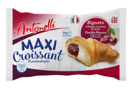 [NO SKU] Maxi Croissant Cherry and Milk Cream 16 x 80g Antonelli