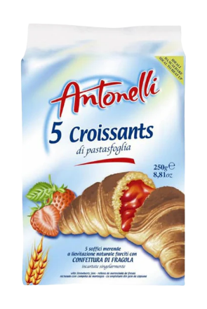 [93102] Dora Croissants Strawberry (pack of 5) 8 x 250g Antonelli