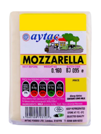 [NO SKU] Mozzarella Block Cheddar 6 x 160g Aytac